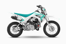 Load image into Gallery viewer, MiniRacer CRF110 &#39;Works&#39; Series Graphic Kit - White/Teal
