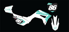 Load image into Gallery viewer, MiniRacer CRF110 &#39;Works&#39; Series Graphic Kit - White/Teal
