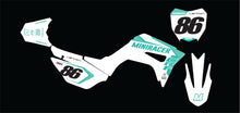 Load image into Gallery viewer, MiniRacer CRF110 &#39;Works&#39; Series Graphic Kit - White/Teal
