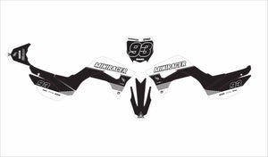 MiniRacer Team Series CRF110 Graphics Kit - Black/White